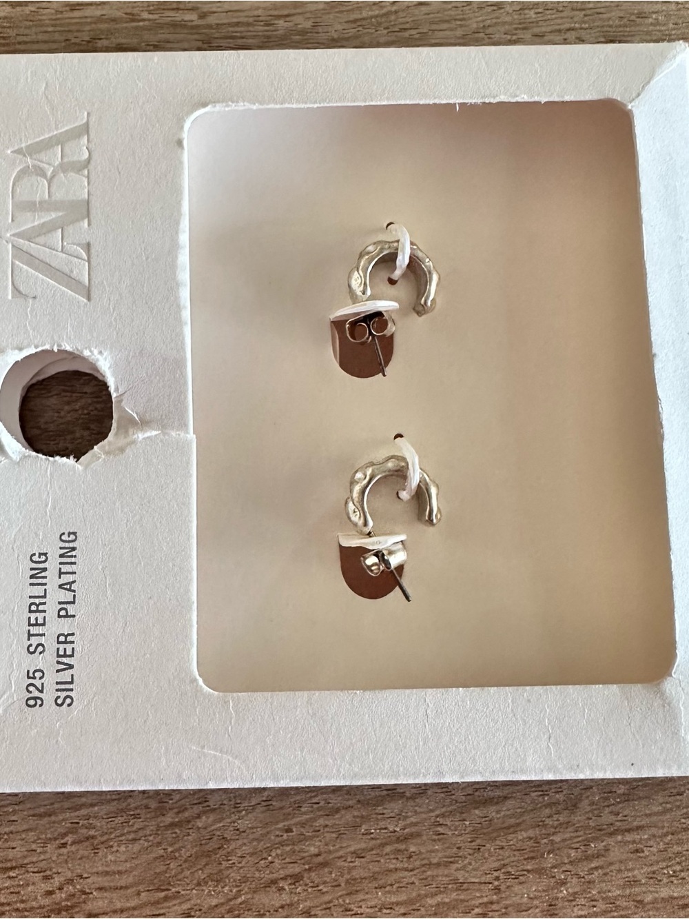 Zara Irregular Small Hoop Stud Earrings - Picture 3 of 4